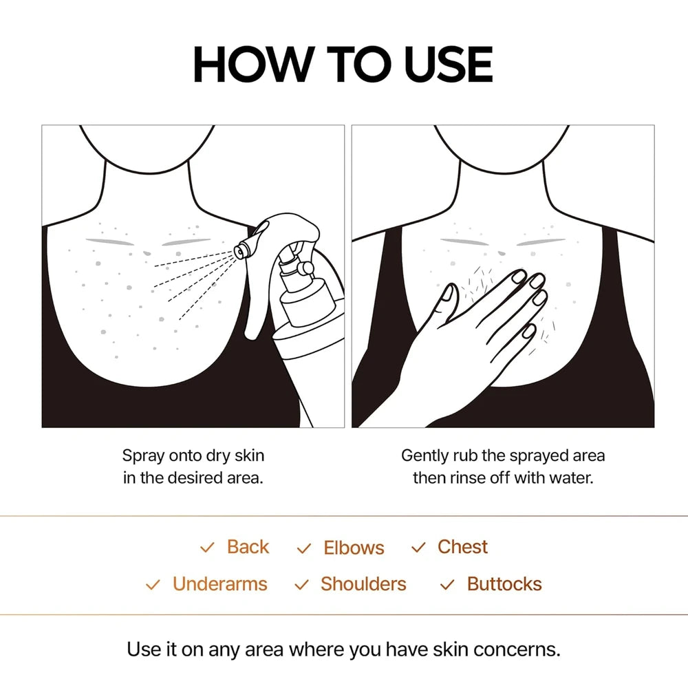 Kojic Acid Turmeric Body Exfoliator Spray