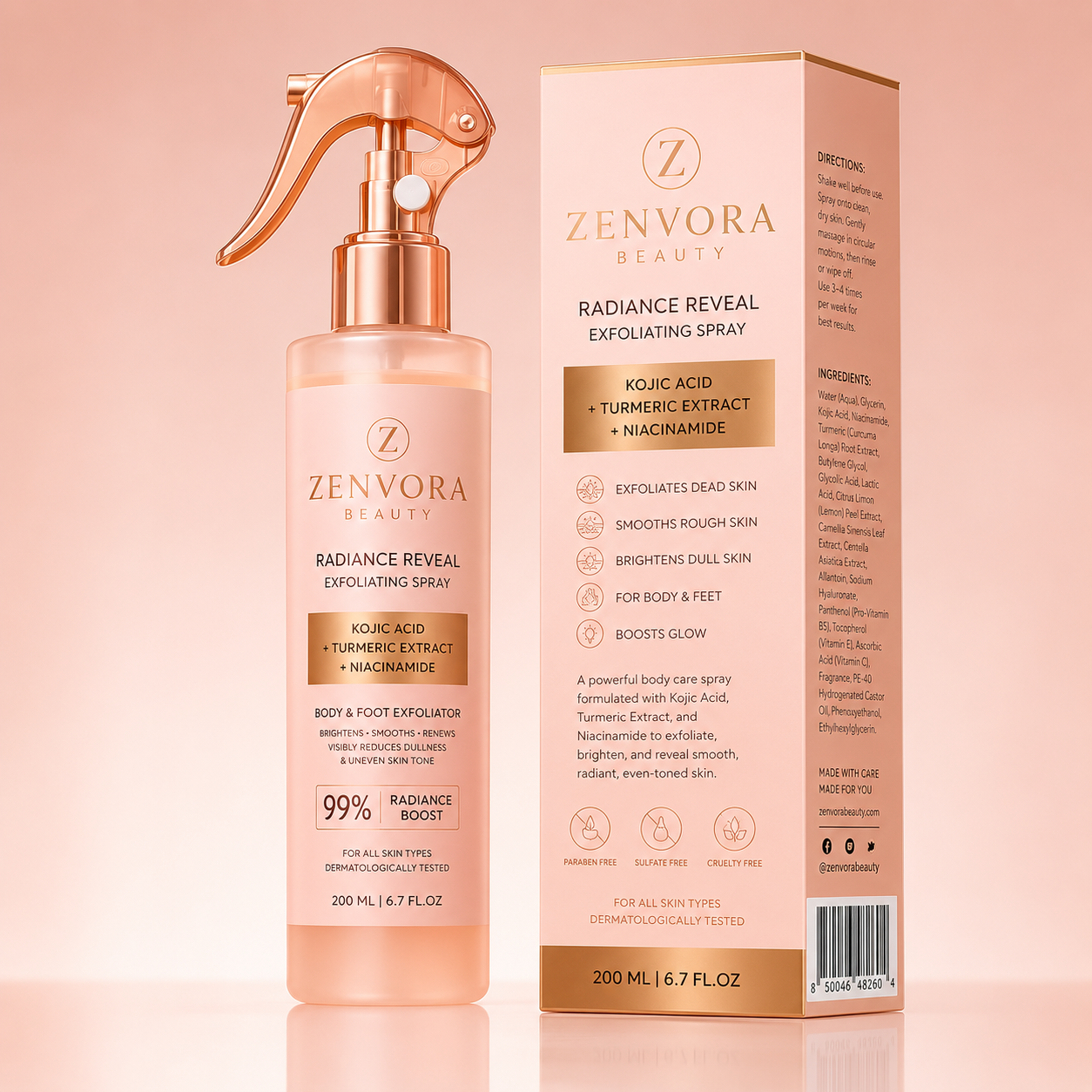 Kojic Acid Turmeric Body Exfoliator Spray