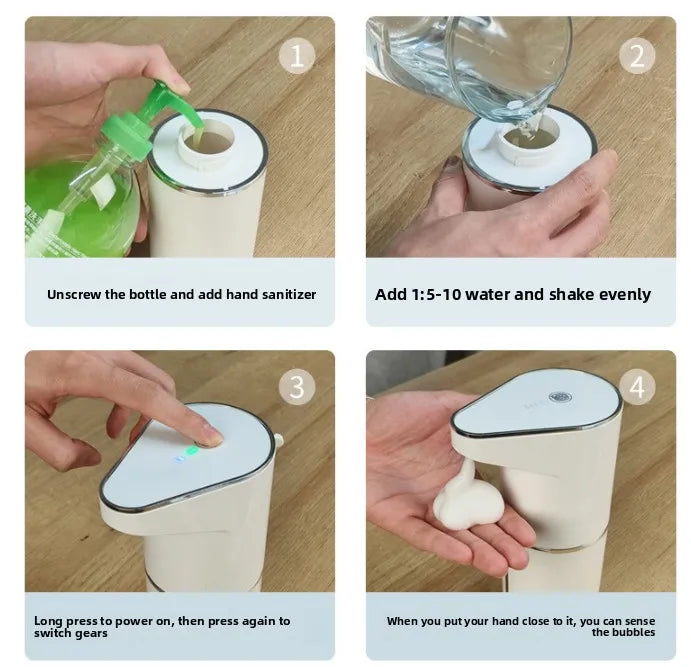 Automatic Waterproof Foaming Soap Dispenser - 350ml, Rechargeable Type C, Adjustable Foam Output